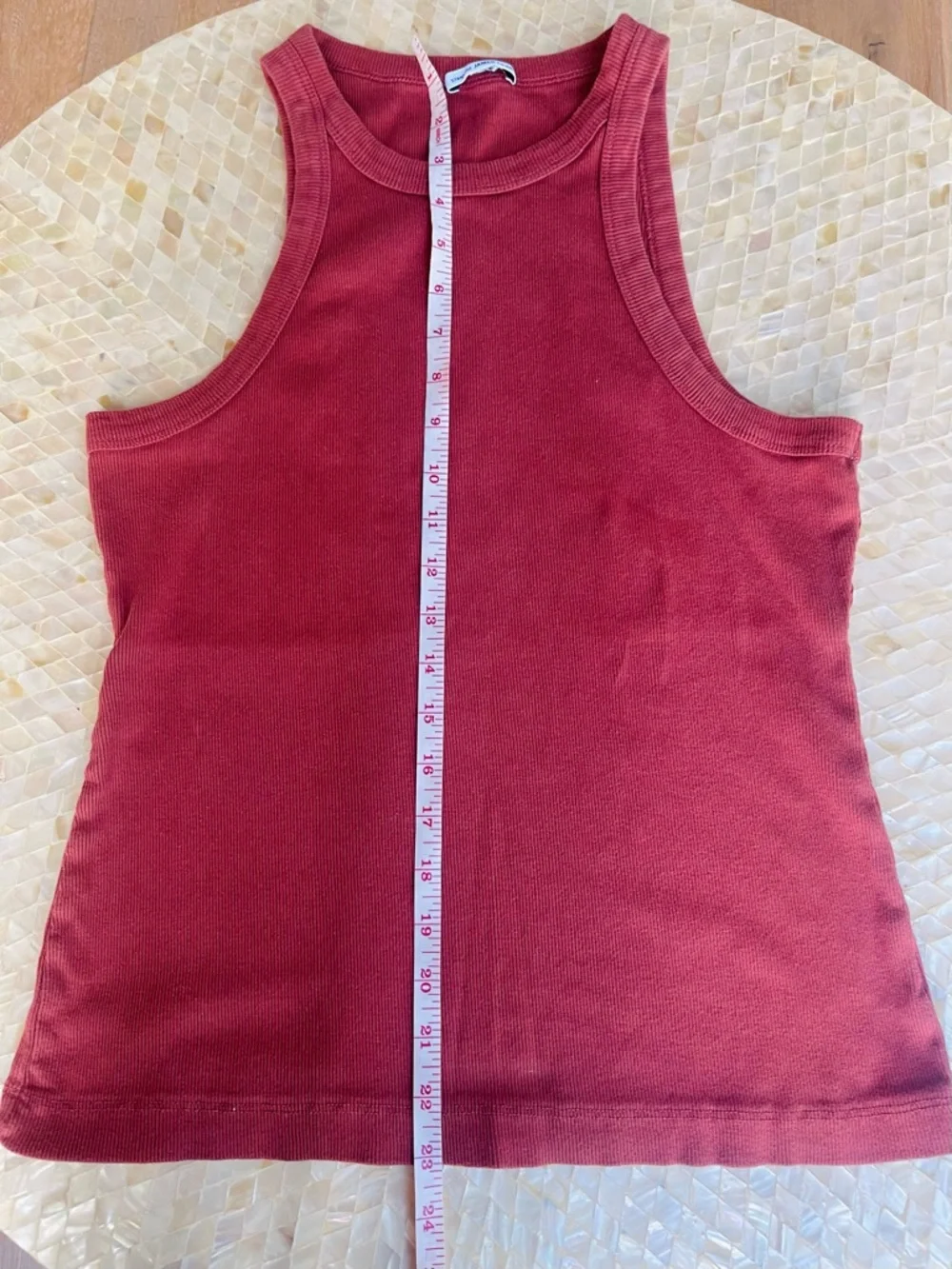 James Perse Rust Red Ribbed Tank Top - Picture 6 of 6